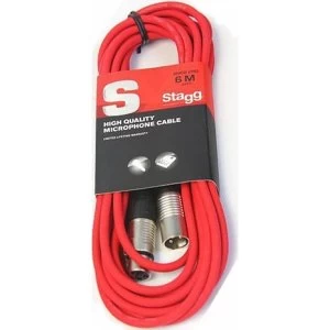 Stagg SMC6CRD High Quality Microphone Cable XLR-XLR Plug 6m Red