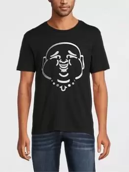 TRUE RELIGION Ombre Buddha Face T-Shirt - Black Size M Men