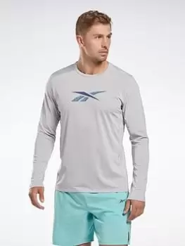 Reebok Activchill Long-sleeve Top Athlete T-long-sleeve Top - Grey Size XL Men