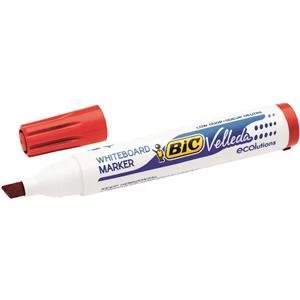 Original Bic Velleda 1751 Chisel Tip Whiteboard Marker Line Width 3.7 5.5mm Red Pack of 12 Markers