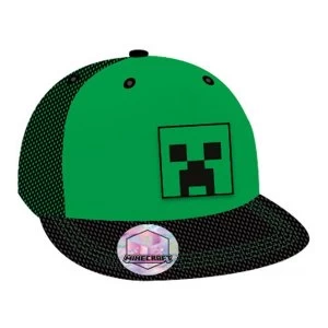 Minecraft - High Build Embroidery Snapback Unisex Baseball Cap - Green/Black
