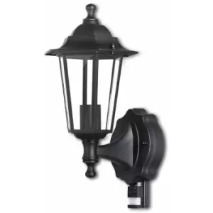 Extrastar Outdoor Wall Lantern Garden light with Motion Sensor Black IP44 (6W filament candle bulb included)