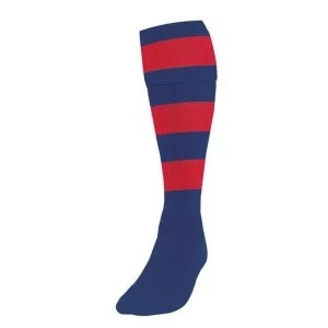 Precision Hooped Football Socks Large Boys Navy/Red
