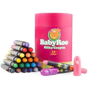 24 Coloured Washable Silky Crayons