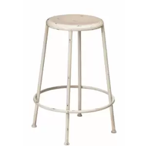 Artisan Cream Metal Round Footrest Stool - Premier Housewares