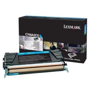 Lexmark C746A2CG Cyan Laser Toner Ink Cartridge