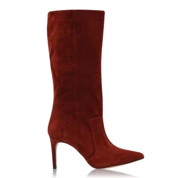 Reiss Lily Boot Suede Boots - Red Chestnut