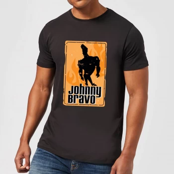 Johnny Bravo Fire Mens T-Shirt - Black - 3XL - Black