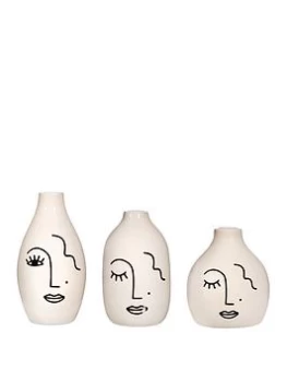 Sass & Belle Abstract Face Vases - Set Of 3