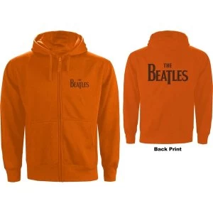 The Beatles - Drop T Logo Mens X-Large Zipped Hoodie - Orange