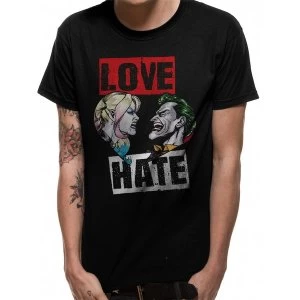 Batman - Mens Love Hate T-Shirt (Black)