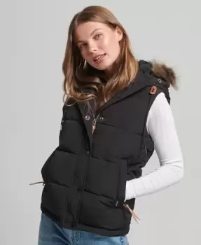 Superdry Womens Everest Faux Fur Gilet Black - Size: 12