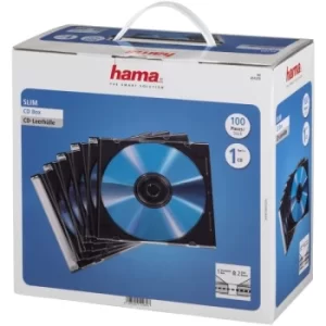 Hama Slim CD Jewel Case, pack of 100, transparent/black