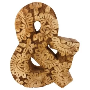 Letter & Hand Carved Wooden Flower