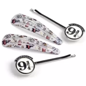 Harry Potter 9 & 3 Quarters Hair Clip Set (Pack of 4) (One Size) (Multicoloured)