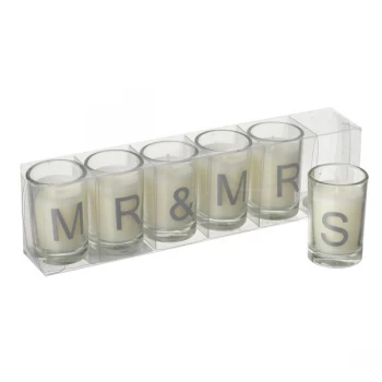 Mr & Mrs Candle Silver Letters By Heaven Sends
