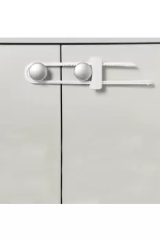 3 Sliding Cabinet Locks - White