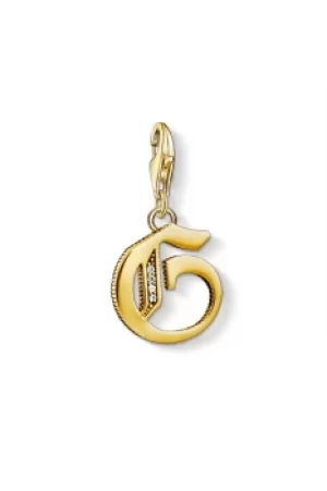 Ladies Thomas Sabo Gold Plated Sterling Silver Charm Club Letter G Charm 1613-414-39