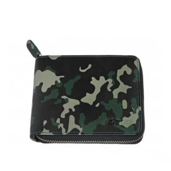 Zippo Green Camouflage Leather Zipper Wallet (12 x 10.5 x 2cm)