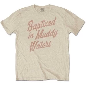 Muddy Waters - Baptized Mens Small T-Shirt - Sand
