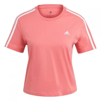 adidas 3S Crop T Shirt Womens - Hazy Rose