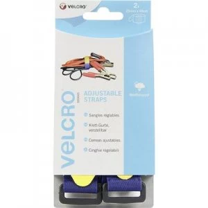 VELCRO VEL-EC60328 Hook-and-loop tape with strap Hook and loop pad (L x W) 460 mm x 25mm Blue 2 pcs