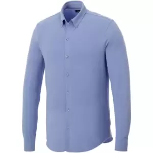 Elevate Mens Bigelow Long Sleeve Pique Shirt (XS) (Light Blue)