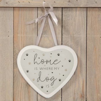 Best of Breed Glass Heart Hanging Plaque - Dog