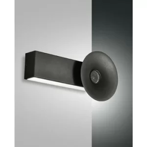 Fabas Luce Aretha Integrated LED Wall Light Black Glass