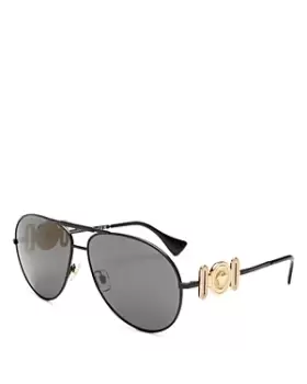Versace Mens Brow Bar Aviator Sunglasses, 65mm