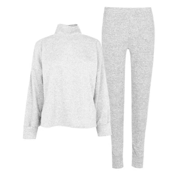 Linea Turtle Neck Loungewear Top and Joggers Co Ord Set - Grey