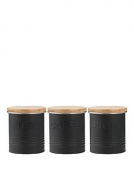 Typhoon Essentials Set Of 3 Canisters ; Black