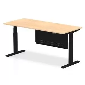 Air 1800 x 800mm Height Adjustable Desk Maple Top Black Leg With Black