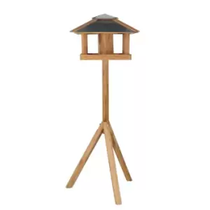 Best for Birds Square Oak Bird Table with Silo