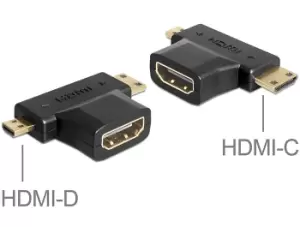 DeLOCK 65446 cable gender changer HDMI-C / HDMI-D HDMI-A Black