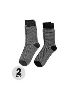 TOTES Mens Wool Blend Textured Socks - Black, Men