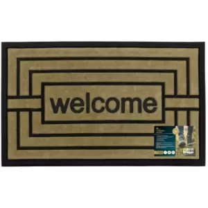 JVL Vienna Rubber Backed Scraper Doormat, 45x75cm, Welcome