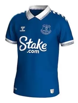 Fanatics Hummel Everton Mens 23/24 Short Sleeved Home Shirt - Blue Size L, Men