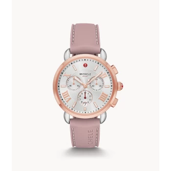 Michele Womens Sporty Sport Sail Two-Tone Pink Gold Watch - Pink
