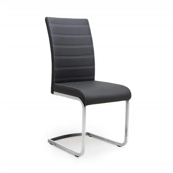 Shankar Callisto Leather Effect Black Dining Chairs - Black 574396cm