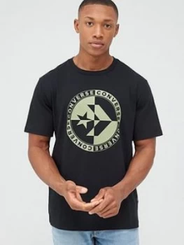 Converse Checkered Star Chevron T-Shirt - Black, Size S, Men