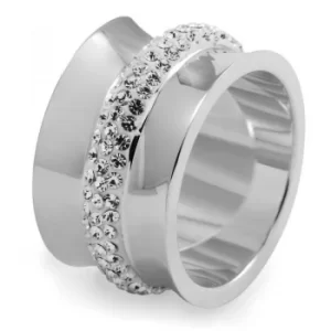 Ladies Folli Follie Stainless Steel Size P Dazzling Ring
