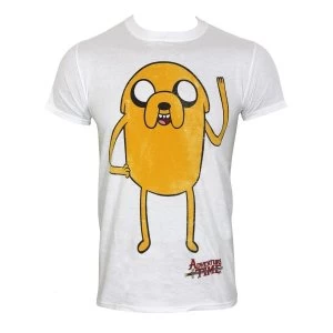 Adventure Time Jake Waving T-Shirt Large White