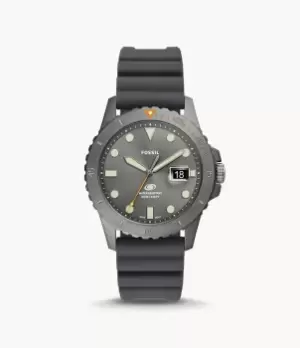 Fossil Men Fossil Blue Three-Hand Date Gray Silicone Watch
