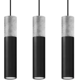 Borgio Triple Hanging Pendant Light Grey, Black GU10