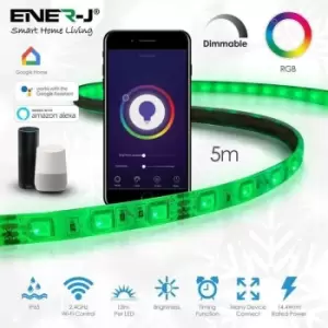 Enerj - Smart WiFi rgb LED Strip Plug and Play Kit 12V, 5 meters, IP65