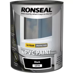 Ronseal UPVC Window and Door Paint - Black - Satin - 750ml - Black