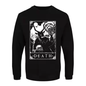 Deadly Tarot Mens Death Sweatshirt (M) (Black/White)