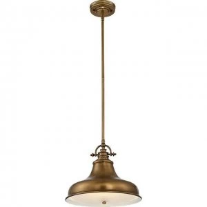 1 Light Dome Ceiling Pendant Weathered brass, E27