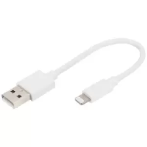 Digitus Cell phone, Apple iPad/iPhone/iPod, PC, Laptop Charging cable [1x USB-A - 1x Lightning] 0.1 m USB type A, Apple Lightning